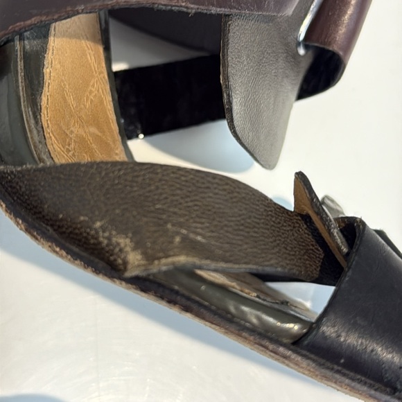 L.A.M.B. Brown/Grey Strappy Heels - Picture 11 of 11